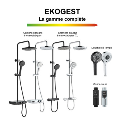 Colonne de douche thermostatique EKOGEST XL Noire Ref 3047404002206