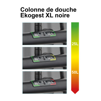 Colonne de douche thermostatique EKOGEST XL Noire Ref 3047404002206