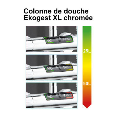 Colonne de douche thermostatique EKOGEST XL Chromée Ref 3047404002190