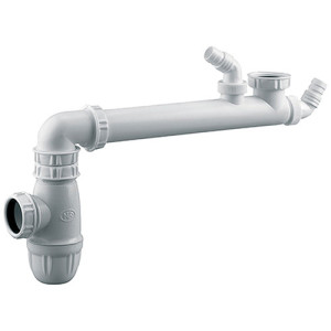 Tubulure raccordement évier 1 cuve et siphon évier NF