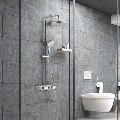 Colonne de douche thermostatique EKOGEST Chromée Ref 3047404002237