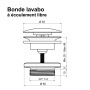 Bonde de lavabo à écoulement libre