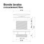 Bonde de lavabo à écoulement libre - Spécial plan de travail épais