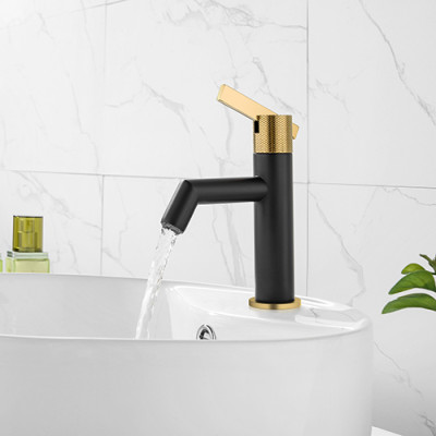 MILO lavabo noir & laiton brossé Ref 3047404063290
