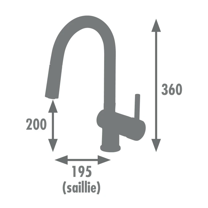 Mitigeur évier extractible FRIBOURG