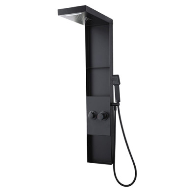 Colonne de douche mécanique BUTO Noire avec rangement