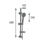 Ensemble barre de douche, douchette et flexible STOP'O 3 jets