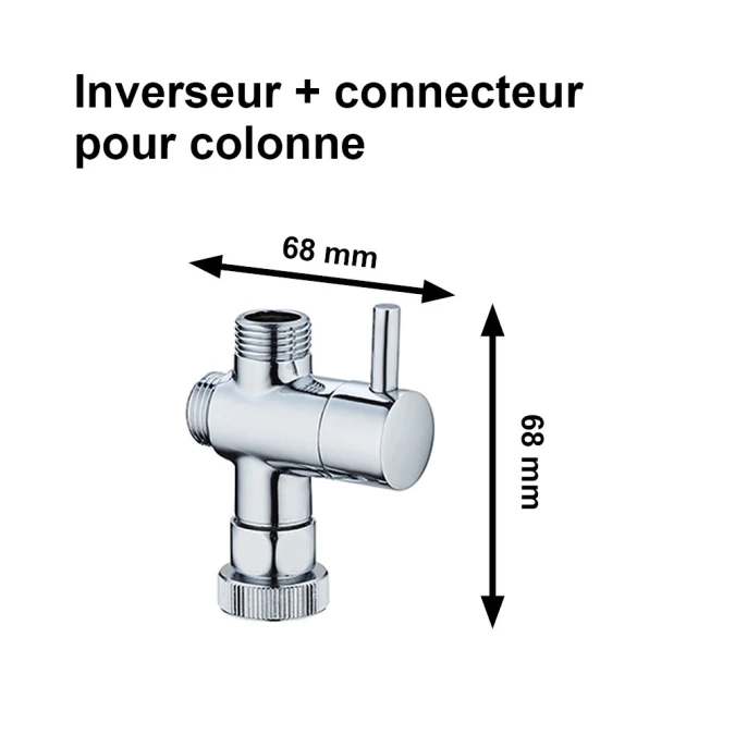 Inverseur + connecteur pour colonne de douche