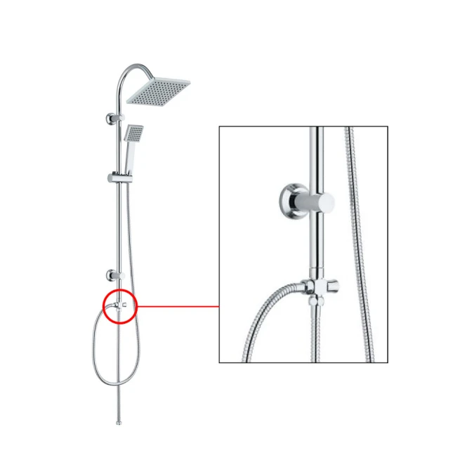 Inverseur + connecteur pour colonne de douche