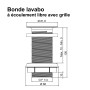 Bonde de lavabo avec grille à écoulement libre - Spécial plan de travail épais