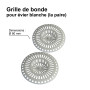 Grille Bonde pour évier en ABS - Ø 80 mm / 2 pièces