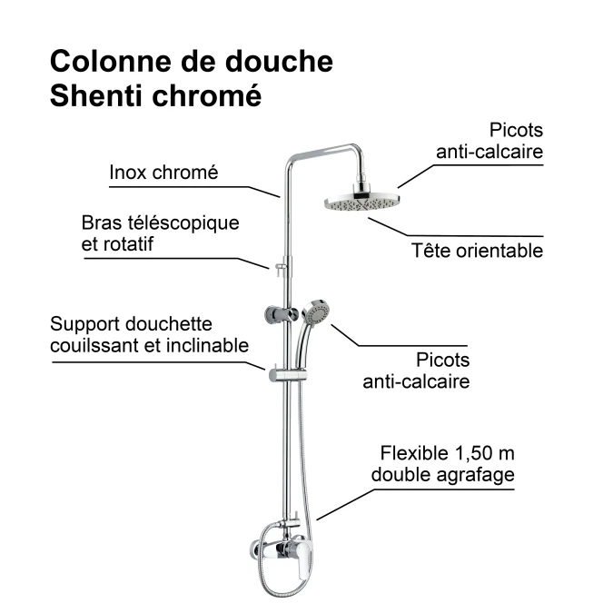 Colonne de douche avec robinetterie SHENTI