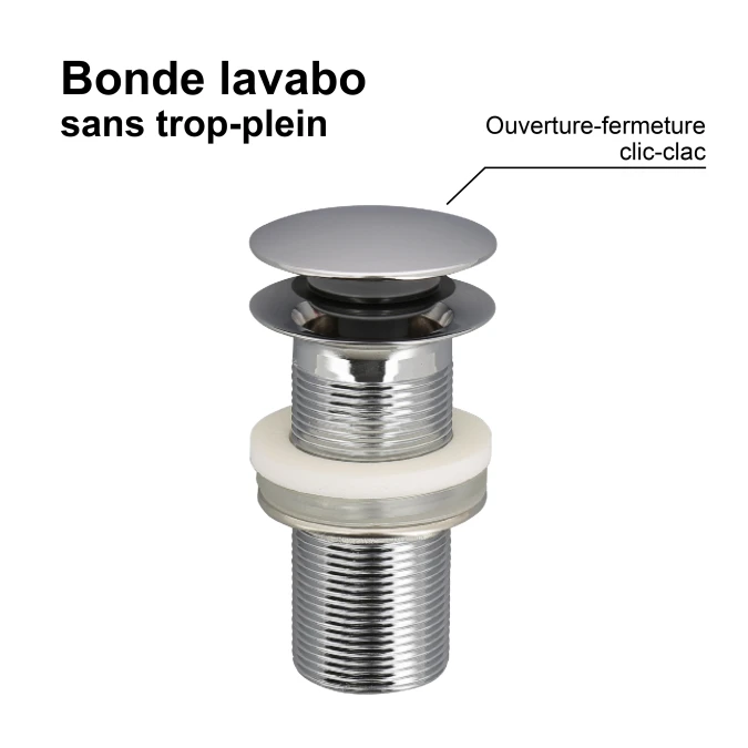 Bonde de lavabo clic-clac - Sans trop plein