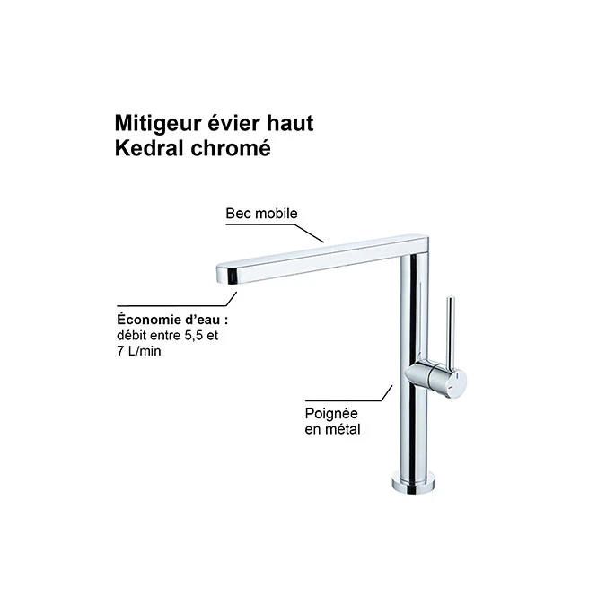 Mitigeur évier HAUT KEDRAL