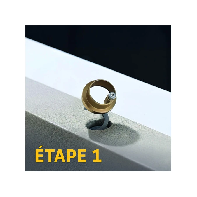 Mitigeur évier rond GRIBS RAPIDFIX - Fixation par le dessus