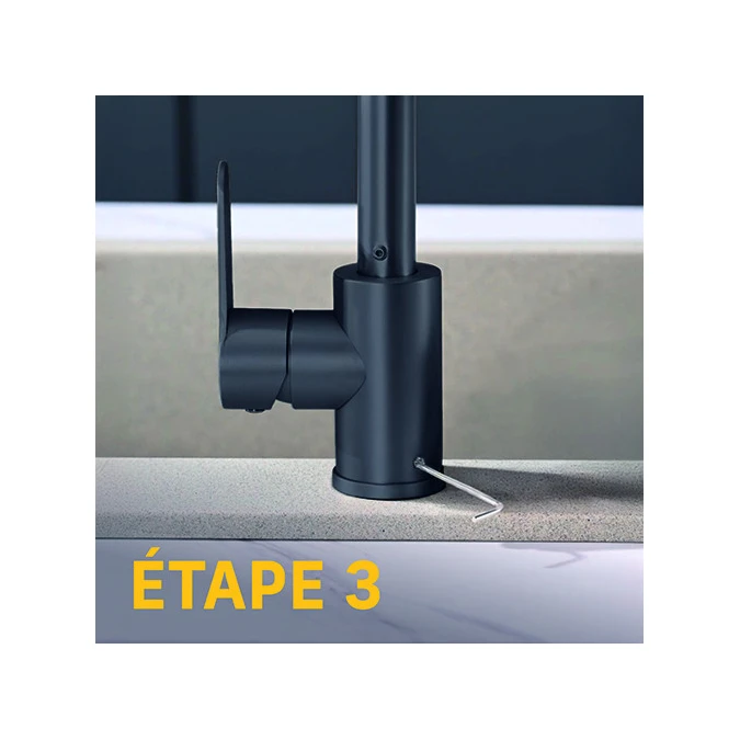 Mitigeur évier rond GRIBS RAPIDFIX - Fixation par le dessus