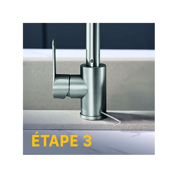 Mitigeur évier rond GRIBS RAPIDFIX - Fixation par le dessus