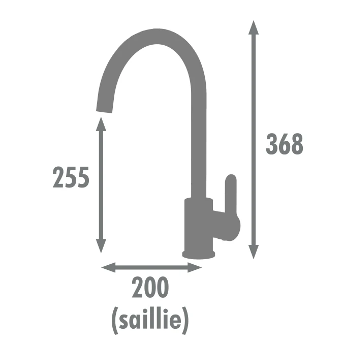 Mitigeur évier rond GRIBS RAPIDFIX - Fixation par le dessus