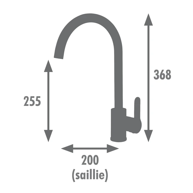 Mitigeur évier rond GRIBS RAPIDFIX - Fixation par le dessus