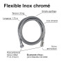 Flexible inox double agrafage anti-torsion 1,75m