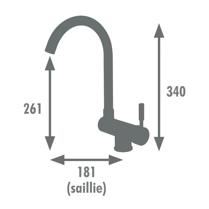 Mitigeur évier KRAMI RABATTABLE