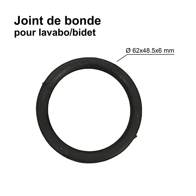 Joint pour bonde de lavabo ou bidet - Ø 62 x 48,5 x 6 mm