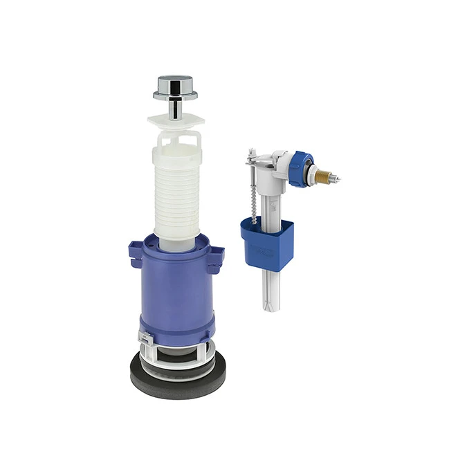 Ensemble mécanisme de chasse à tirette et robinet flotteur pour WC - Certifié NF