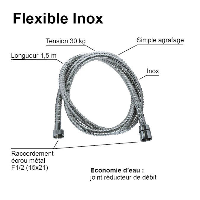 Flexible inox 1,50m