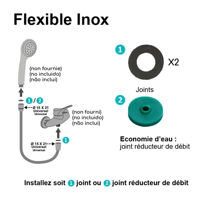 Flexible inox 2,00 m