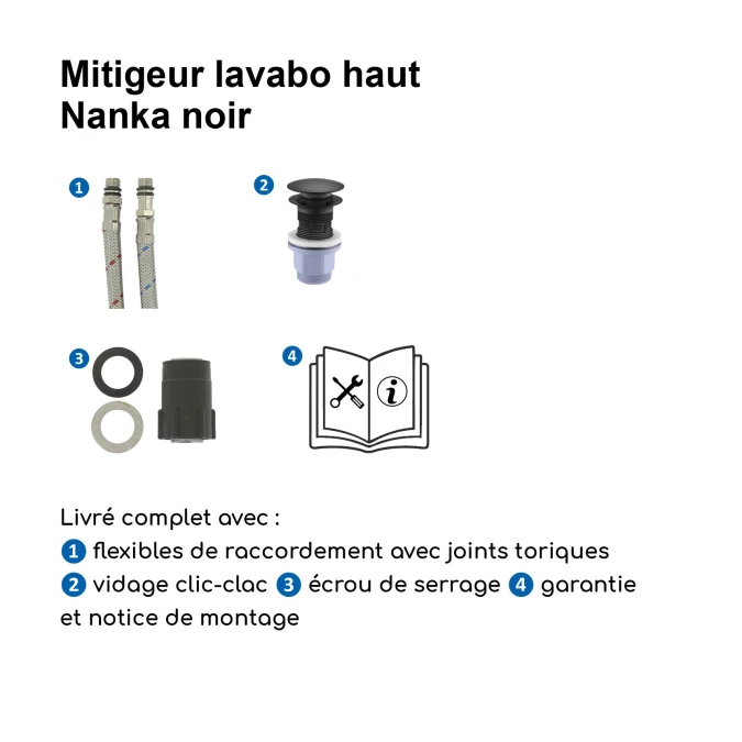 Mélangeur lavabo NANKA HAUT