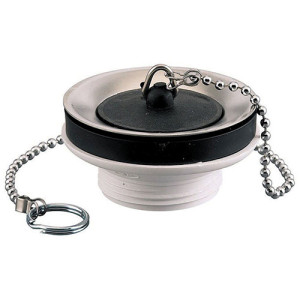 Bonde de lavabo à bouchon et chaînette - Plastique