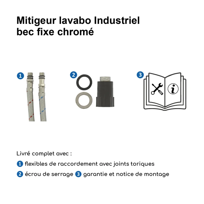 Mitigeur lavabo INDUSTRIEL  à bec fixe