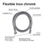 Flexible inox double agrafage anti-torsion 2,00m