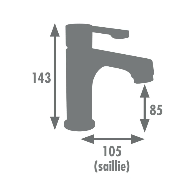 Mitigeur lavabo AROLLA GRAPHITE