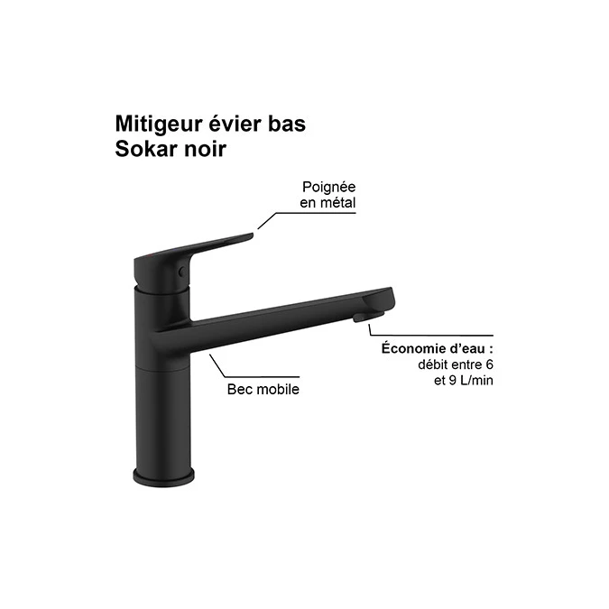 Mitigeur évier SOKAR RAPIDFIX BAS