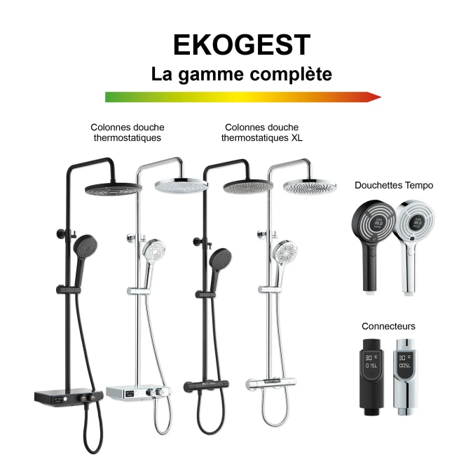 Douchette EKOGEST TEMPO avec écran de contrôle