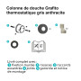 Colonne de douche thermostatique GRAFITO