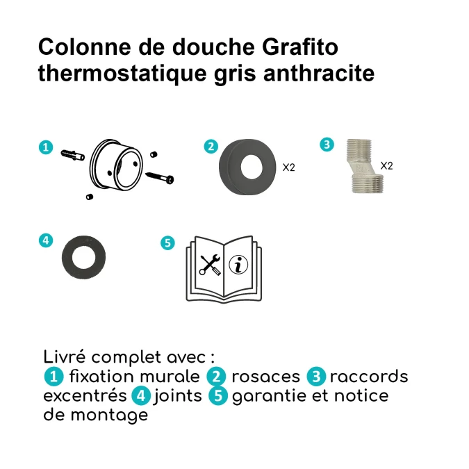 Colonne de douche thermostatique GRAFITO