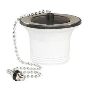 Bonde à bouchon - Sans trop plein, pour évier inox percé - Ø 50 mm