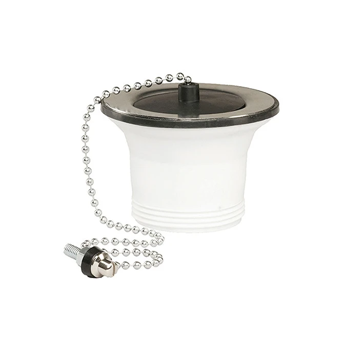 Bonde à bouchon - Sans trop plein, pour évier inox percé - Ø 50 mm