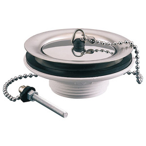 Bonde à bouchon - Sans trop plein, pour évier grès percé - Ø 60 mm - Certifié NF