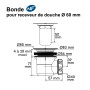 Bonde pour receveur de douche avec trou - Ø 60 mm - Certifié NF