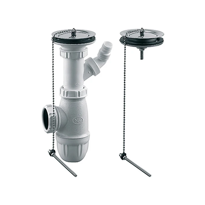 Bonde + vidage pour évier grès 2 bacs - Certifié NF