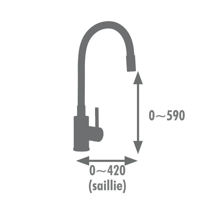 Mitigeur évier HAUT HIRKA RAPIDFIX
