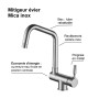 Mitigeur évier avec bec rabattable MICA