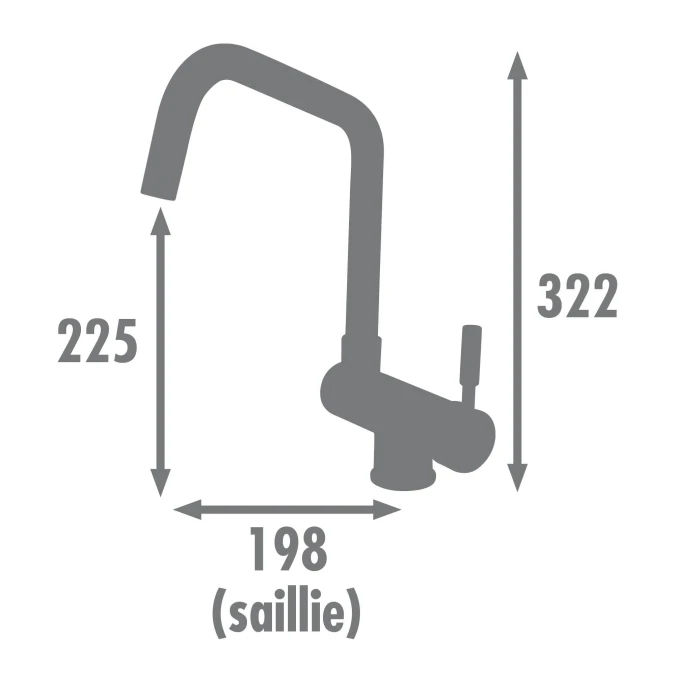 Mitigeur évier avec bec rabattable MICA
