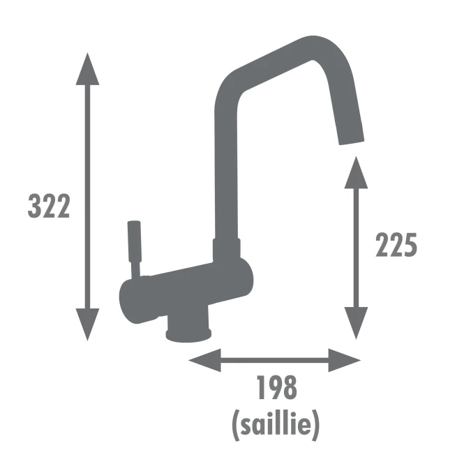 Mitigeur évier avec bec rabattable MICA