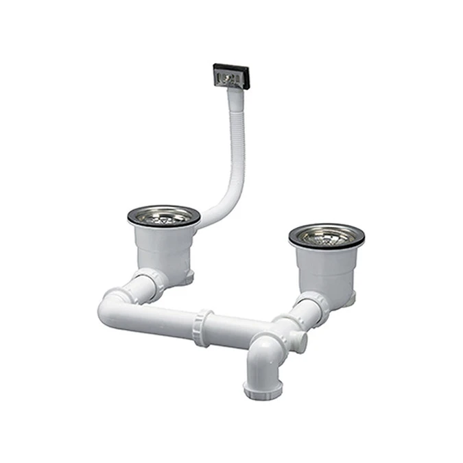 Bonde évier EASYCLEAN avec trop plein 2 bacs