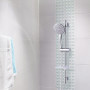 Ensemble barre de douche, douchette et flexible RAQUETTE 1 jet