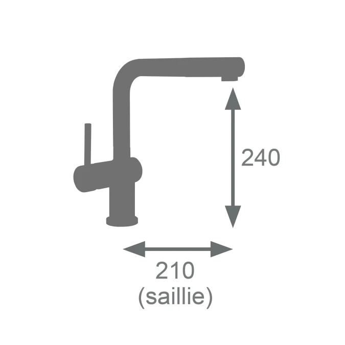 Mitigeur évier CARRÉ avec douchette extractible